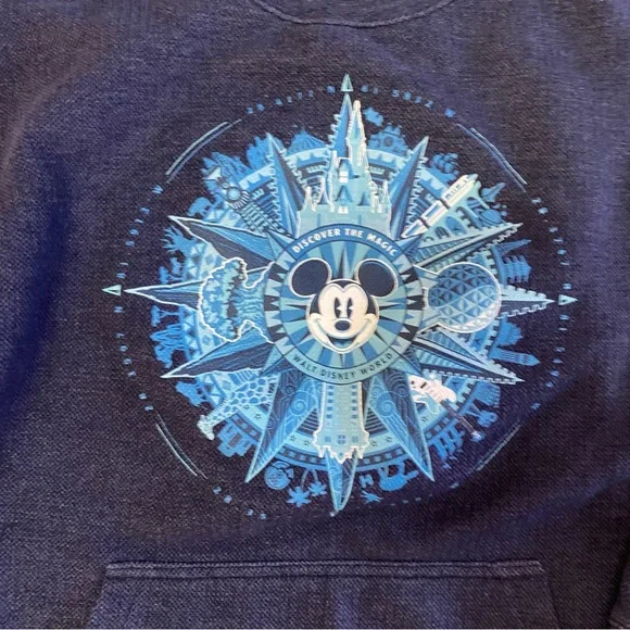 Disney World Mickey Compass Preppy Epcot Vacation Crew Neck Pocket Sweatshir… - Picture 3 of 5